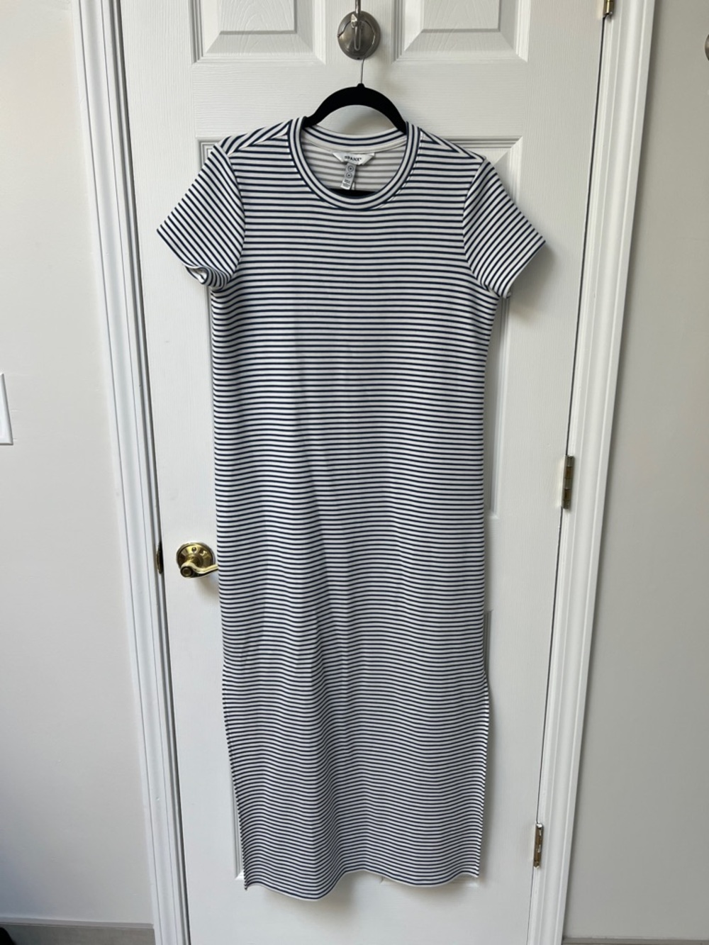 SPANX AIR ESSENTIALS Blue and White Striped Maxi Dress